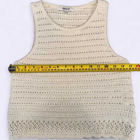 Madewell Cottagecore Crochet Knit Sleeveless Tank Top Cream Medium - Picture 4 of 4